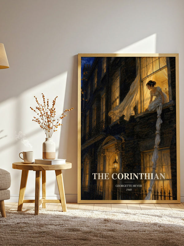 The Corinthian watercolour print in frame leaning in hallway – romance wall art