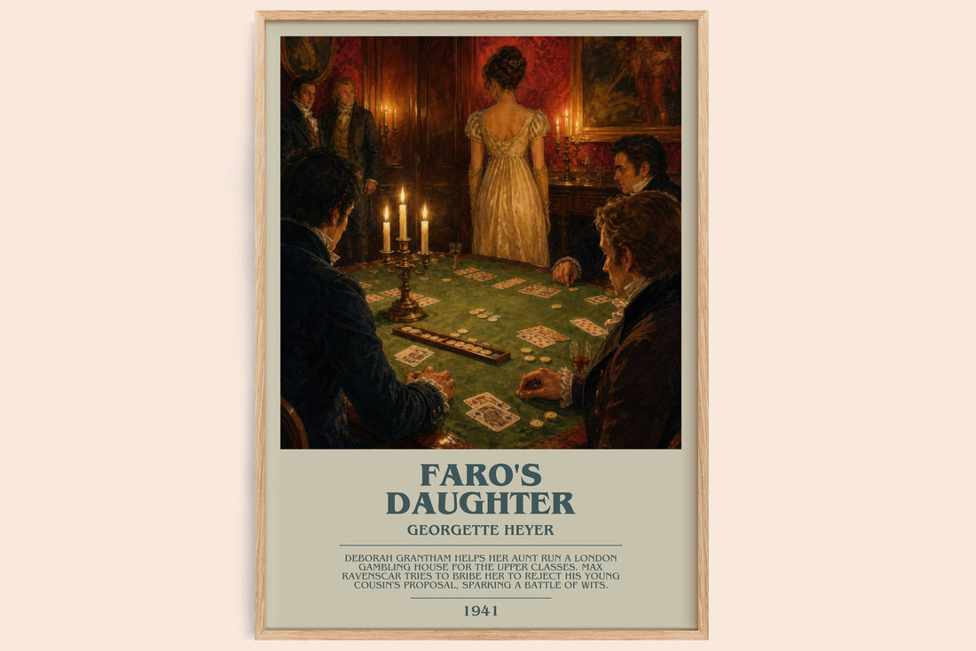 Faro's Daughter bookish book poster by Georgette Heyer – framed literary art print