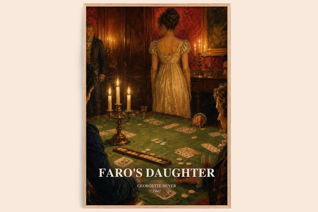Faro's Daughter watercolour book poster by Georgette Heyer – framed literary art print