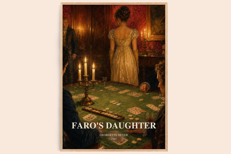 Faro's Daughter watercolour book poster by Georgette Heyer – framed literary art print