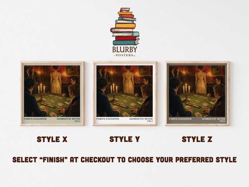 Faro's Daughter literary print in frame leaning in hallway – romance wall art