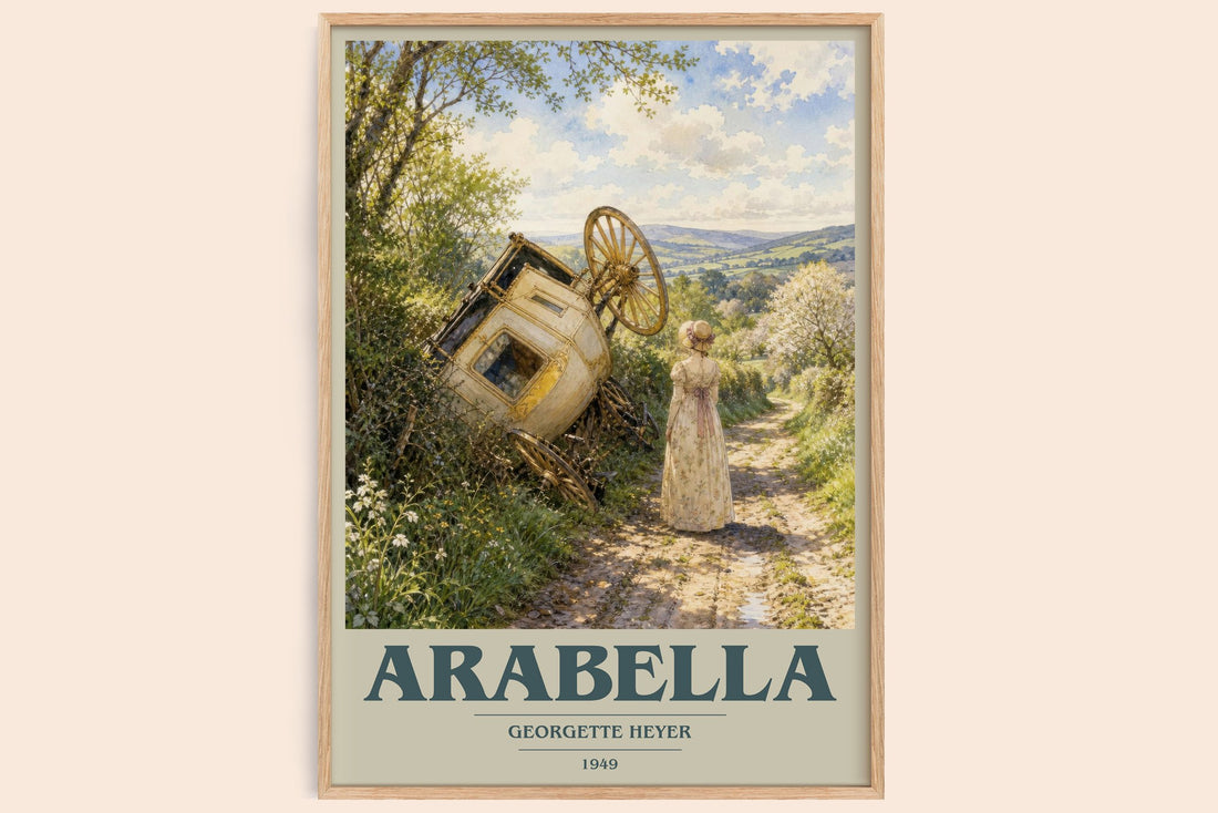 Arabella book cover book poster by Georgette Heyer – framed literary art print