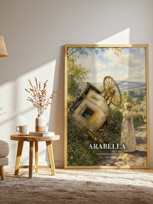 Arabella watercolour print in frame leaning in hallway – romance wall art