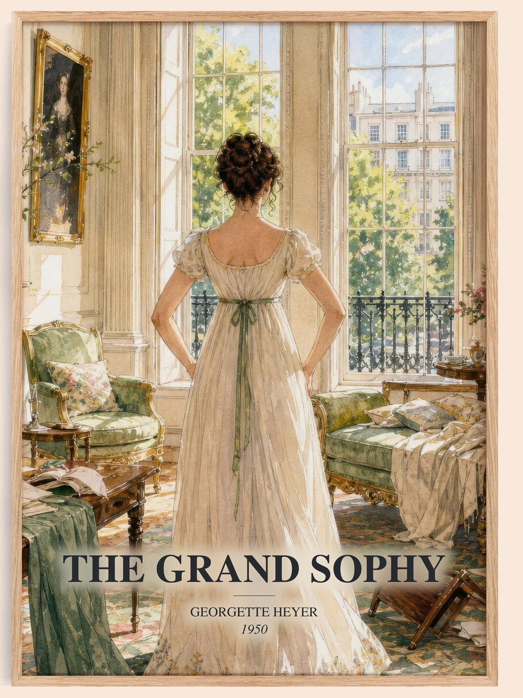 The Grand Sophy watercolour book poster by Georgette Heyer – framed literary art print