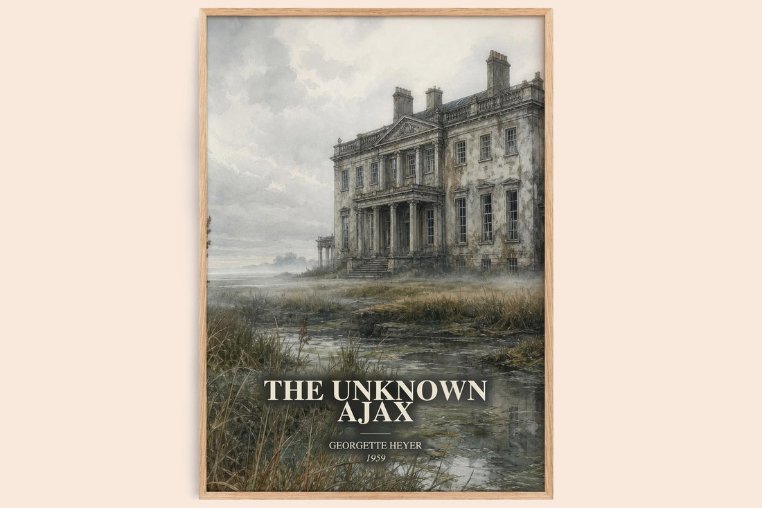 The Unknown Ajax watercolour book poster by Georgette Heyer – framed literary art print