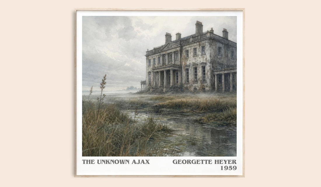 The Unknown Ajax literary book poster by Georgette Heyer – framed literary art print