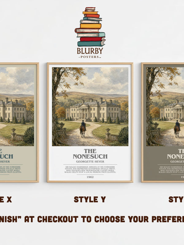 The Nonesuch bookish print in frame leaning in hallway – romance wall art