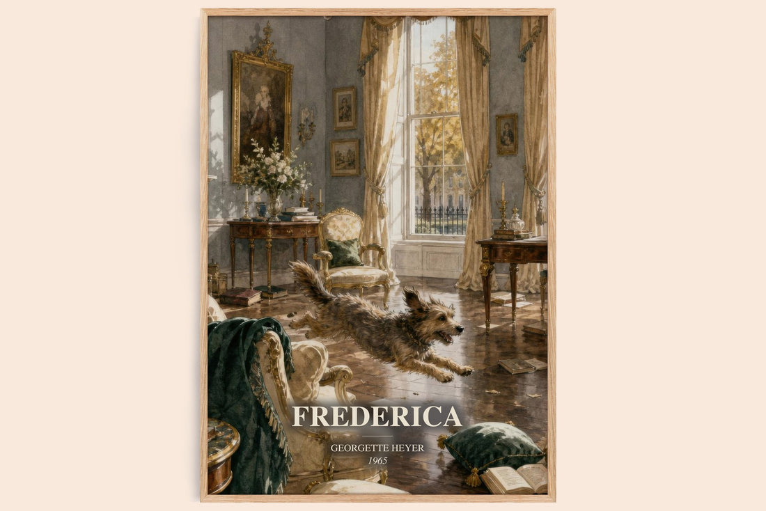 Frederica watercolour book poster by Georgette Heyer – framed literary art print