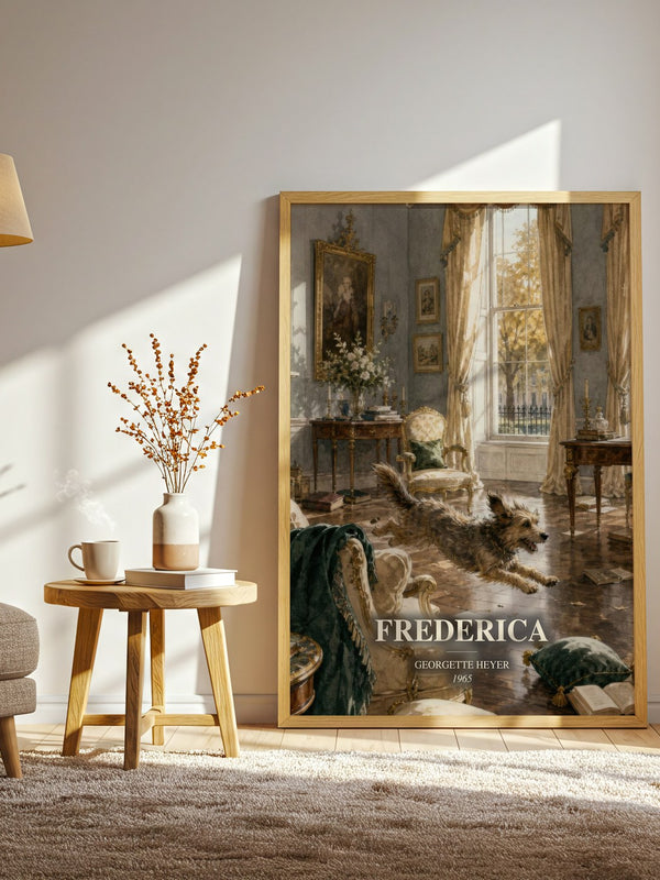 Frederica watercolour print in frame leaning in hallway – romance wall art