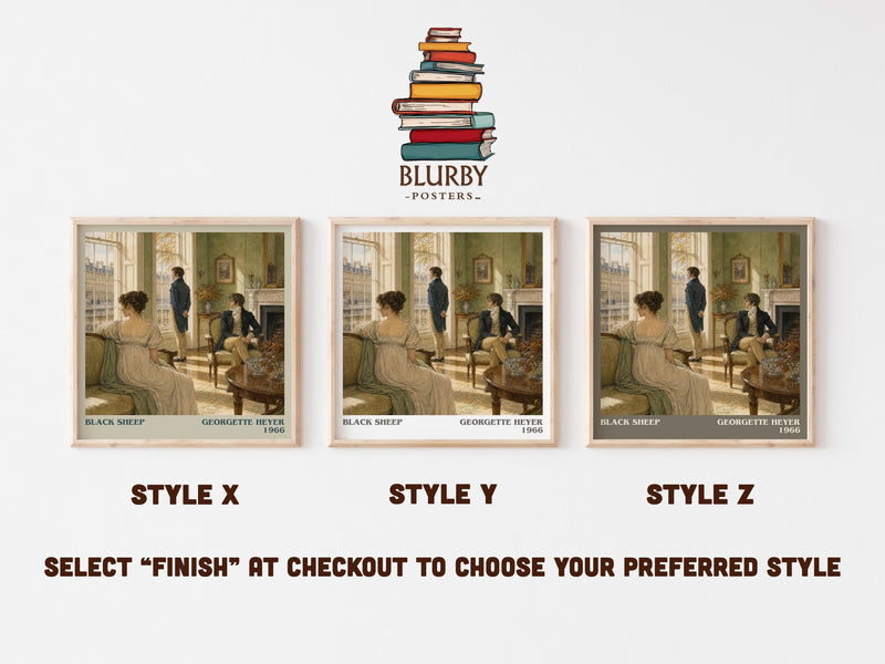 Black Sheep literary print in frame leaning in hallway – romance wall art