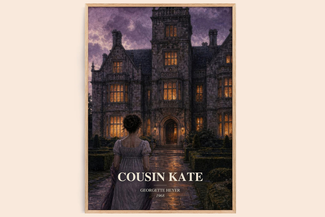 Cousin Kate watercolour book poster by Georgette Heyer – framed literary art print