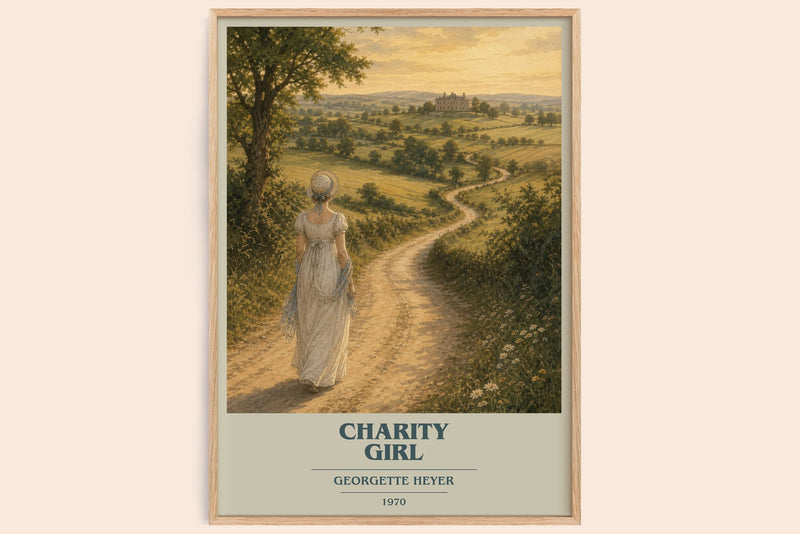 Charity Girl book cover book poster by Georgette Heyer – framed literary art print