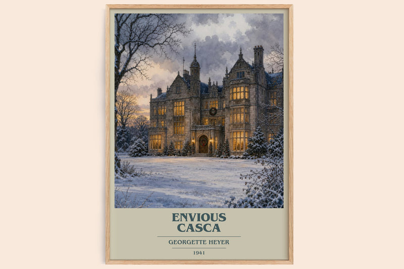 Envious Casca book cover book poster by Georgette Heyer – framed literary art print