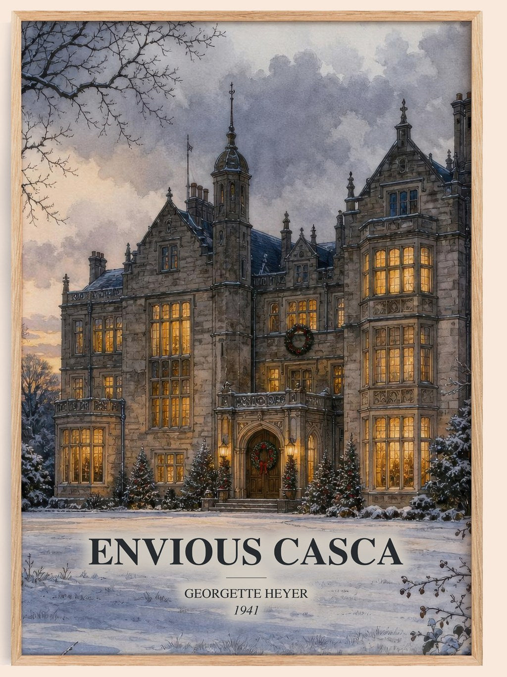 Envious Casca watercolour book poster by Georgette Heyer – framed literary art print
