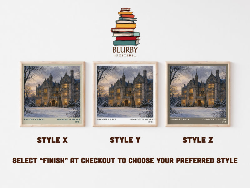 Envious Casca literary print in frame leaning in hallway – mystery wall art