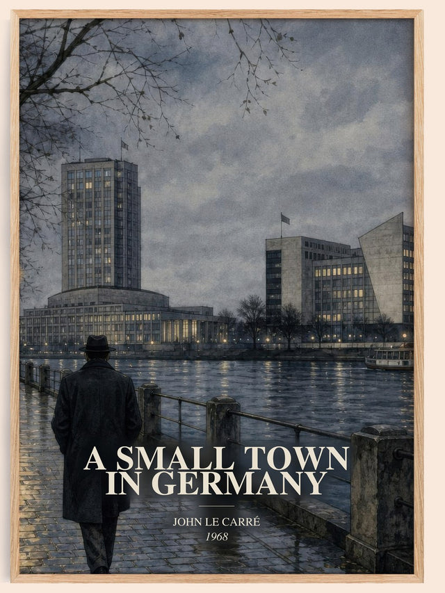 A Small Town in Germany Book Watercolour Illustration by John le Carré