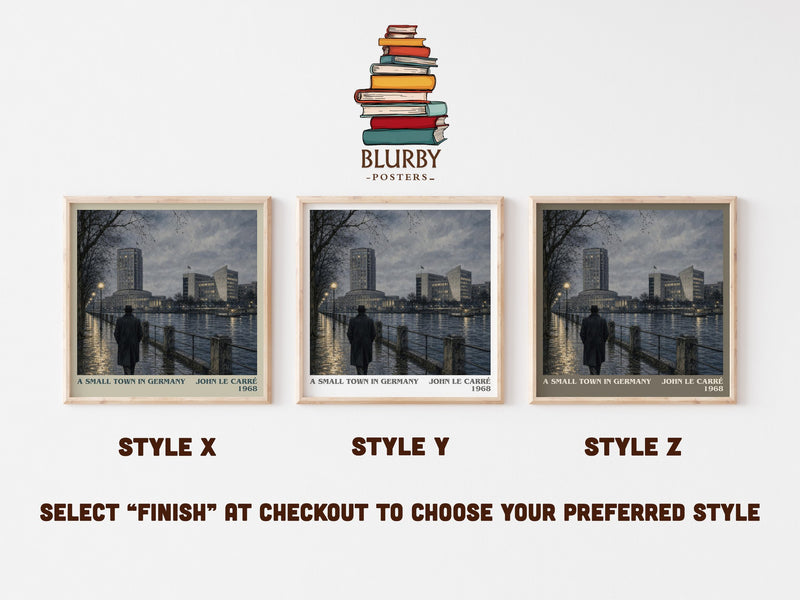A Small Town in Germany literary print in frame leaning in hallway – thriller wall art