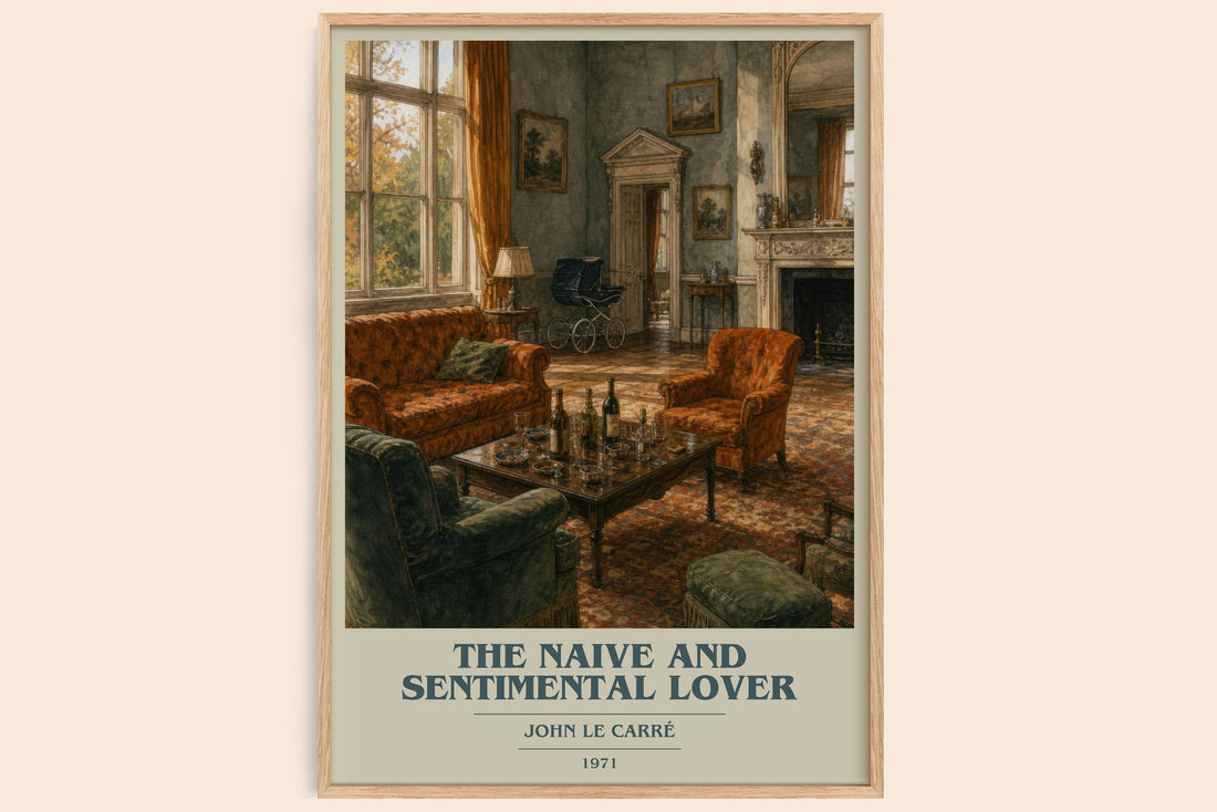 The Naive and Sentimental Lover book cover book poster by John le Carré – framed literary art print