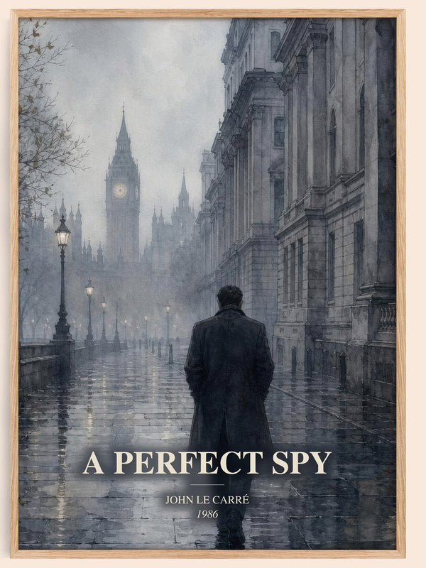 A Perfect Spy watercolour book poster by John le Carré – framed literary art print