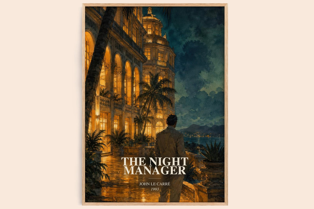 The Night Manager watercolour book poster by John le Carré – framed literary art print