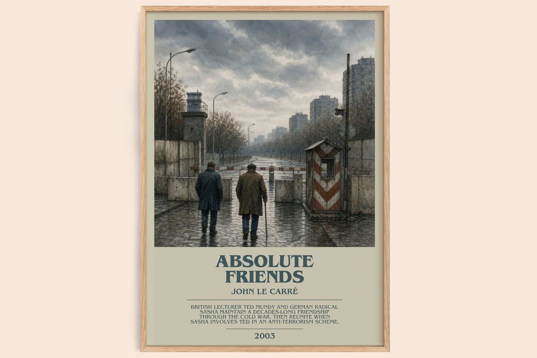 Absolute Friends bookish book poster by John le Carré – framed literary art print