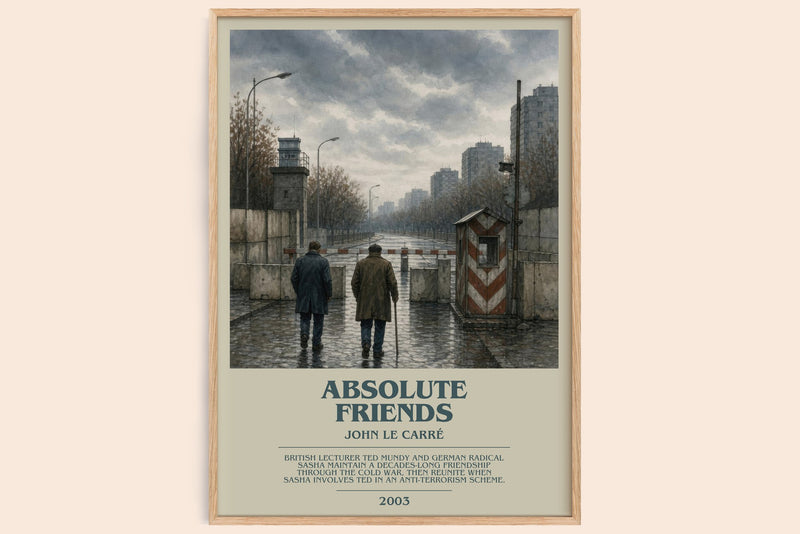 Absolute Friends bookish book poster by John le Carré – framed literary art print