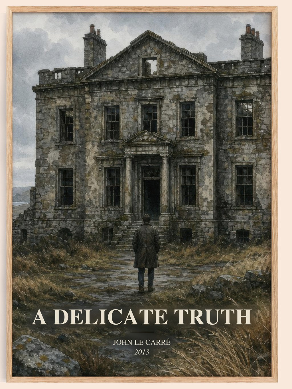 A Delicate Truth watercolour book poster by John le Carré – framed literary art print