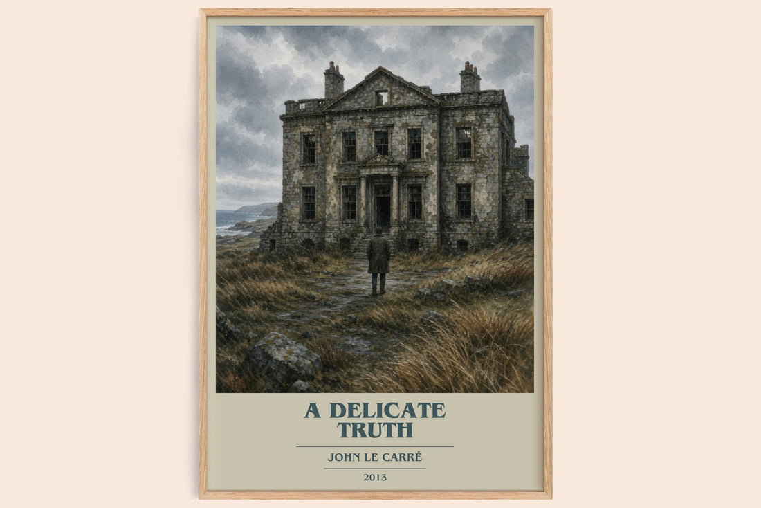 A Delicate Truth book cover book poster by John le Carré – framed literary art print