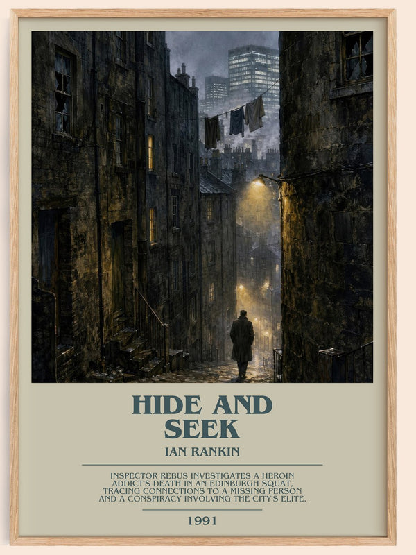 Hide and Seek bookish book poster by Ian Rankin – framed literary art print