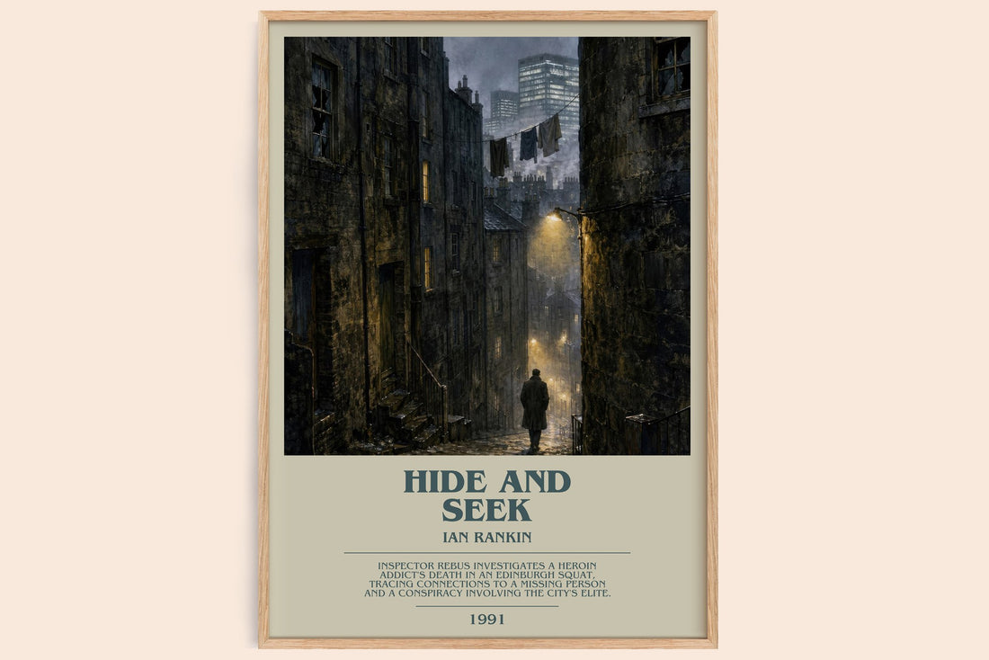 Hide and Seek bookish book poster by Ian Rankin – framed literary art print