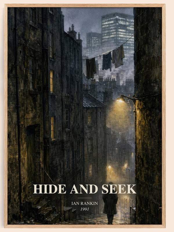 Hide and Seek watercolour book poster by Ian Rankin – framed literary art print