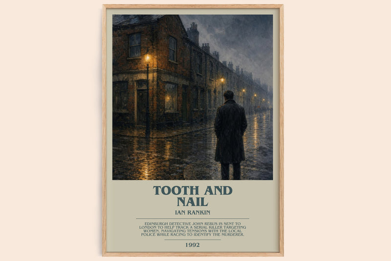 Tooth and Nail bookish book poster by Ian Rankin – framed literary art print