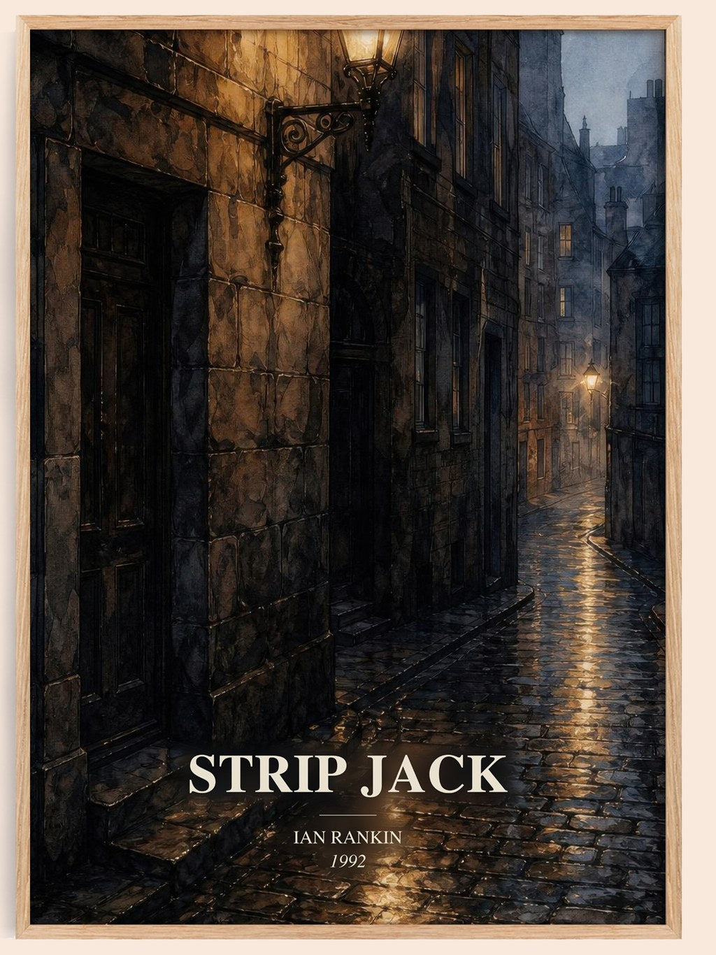 Strip Jack watercolour book poster by Ian Rankin – framed literary art print