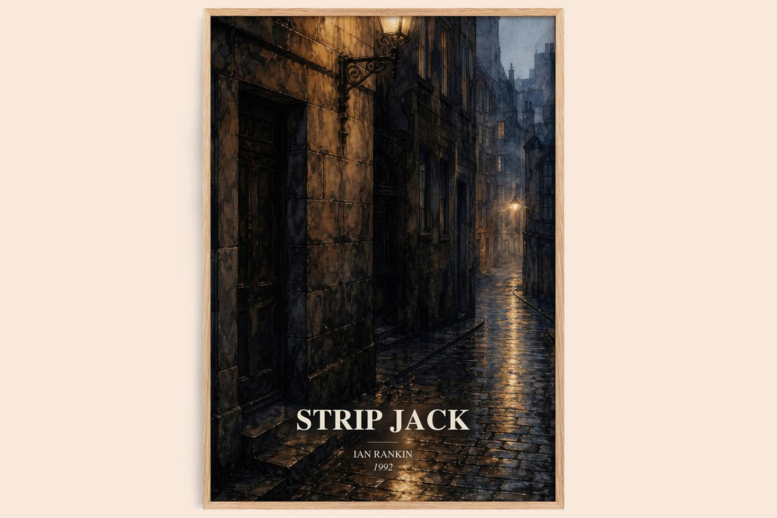 Strip Jack watercolour book poster by Ian Rankin – framed literary art print