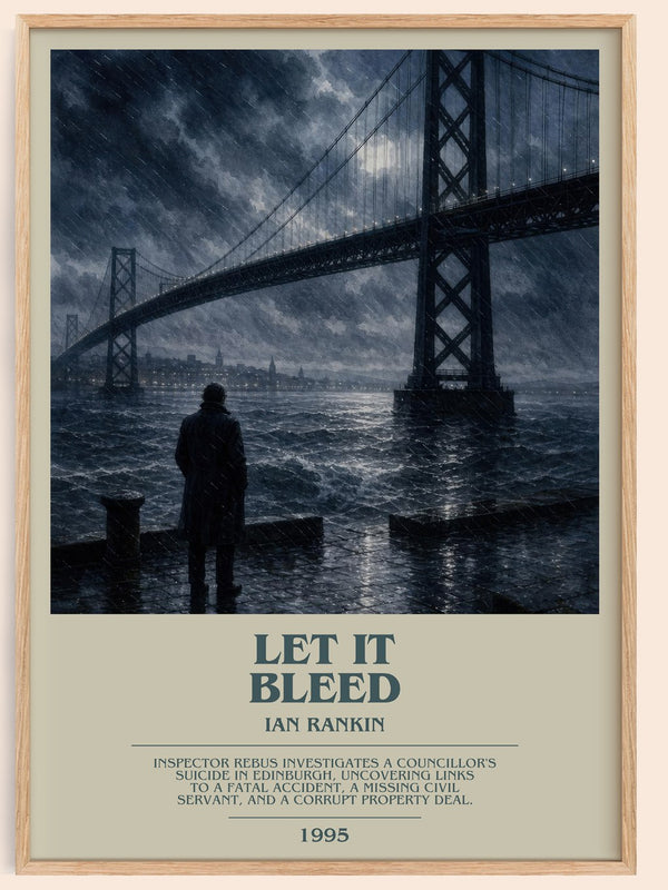 Let It Bleed bookish book poster by Ian Rankin – framed literary art print