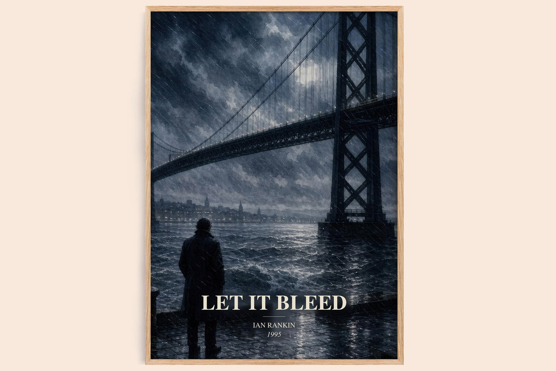 Let It Bleed watercolour book poster by Ian Rankin – framed literary art print