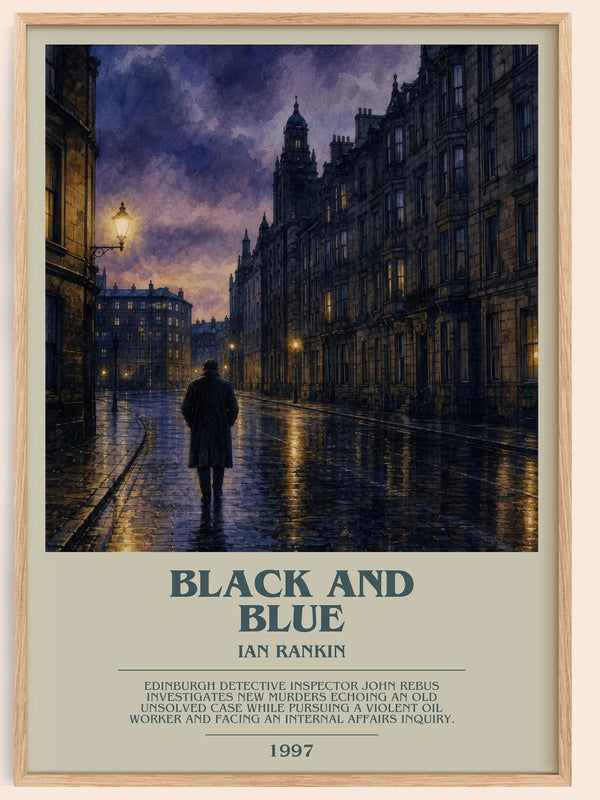 Black and Blue bookish book poster by Ian Rankin – framed literary art print