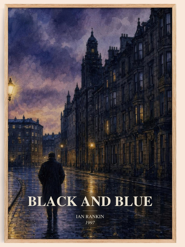 Black and Blue Book Watercolour Illustration by Ian Rankin