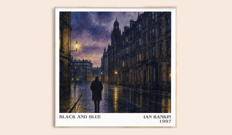 Black and Blue literary book poster by Ian Rankin – framed literary art print
