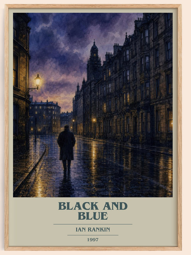 Black and Blue Book Cover Poster by Ian Rankin