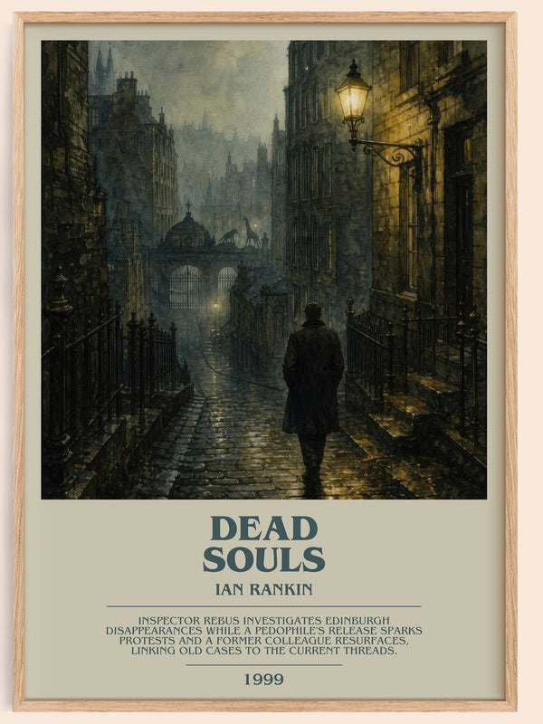 Dead Souls bookish book poster by Ian Rankin – framed literary art print