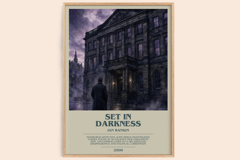 Set in Darkness bookish book poster by Ian Rankin – framed literary art print