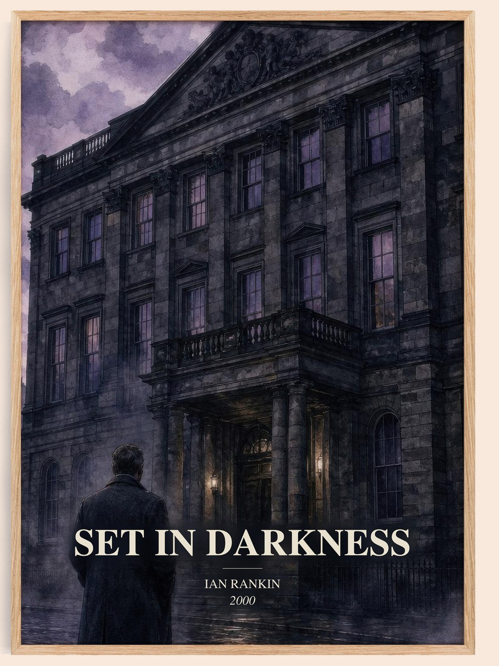 Set in Darkness watercolour book poster by Ian Rankin – framed literary art print