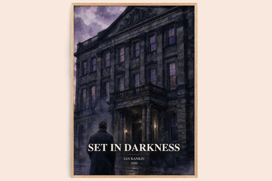 Set in Darkness watercolour book poster by Ian Rankin – framed literary art print