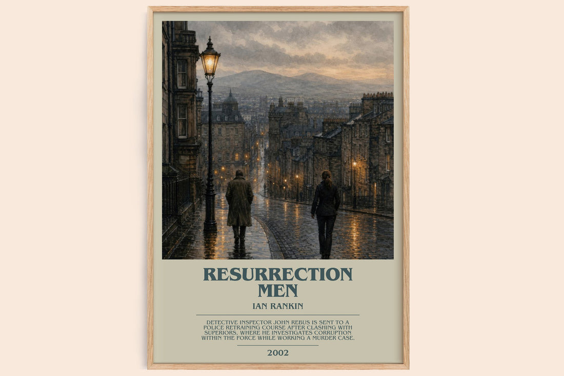 Resurrection Men bookish book poster by Ian Rankin – framed literary art print