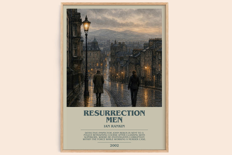 Resurrection Men bookish book poster by Ian Rankin – framed literary art print