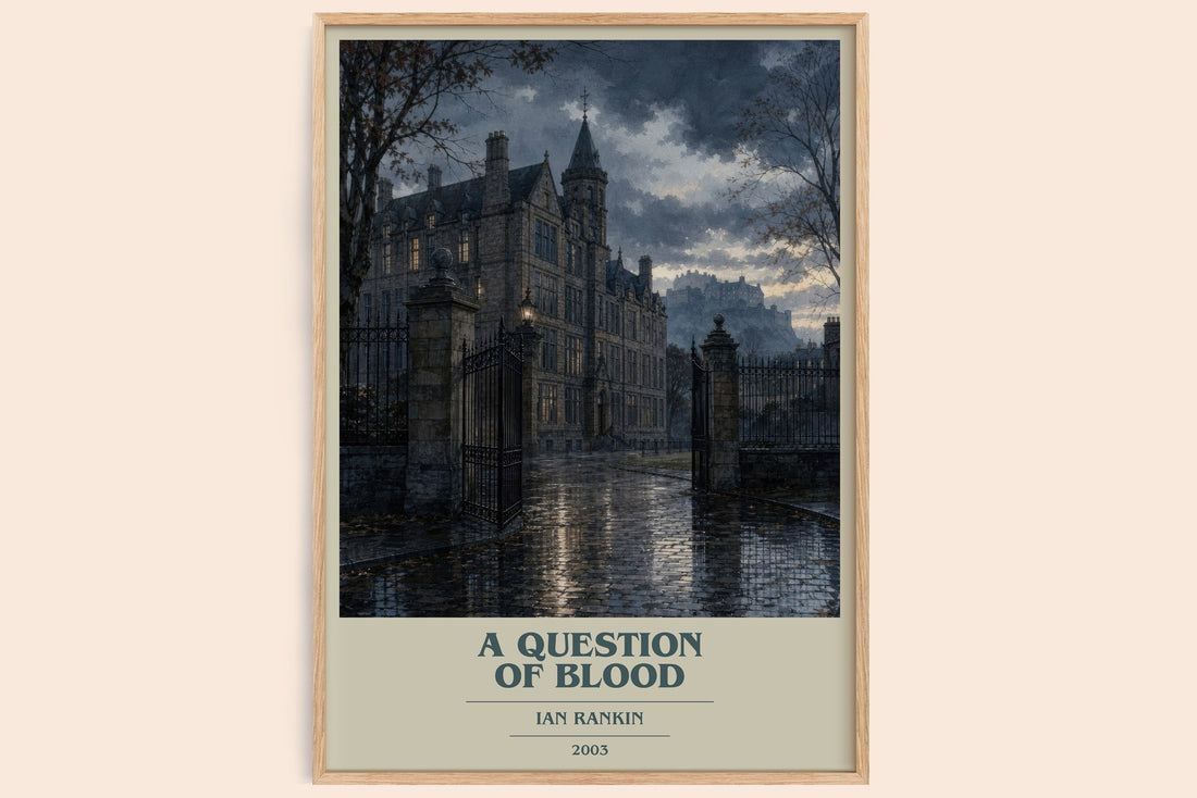 A Question of Blood book cover book poster by Ian Rankin – framed literary art print
