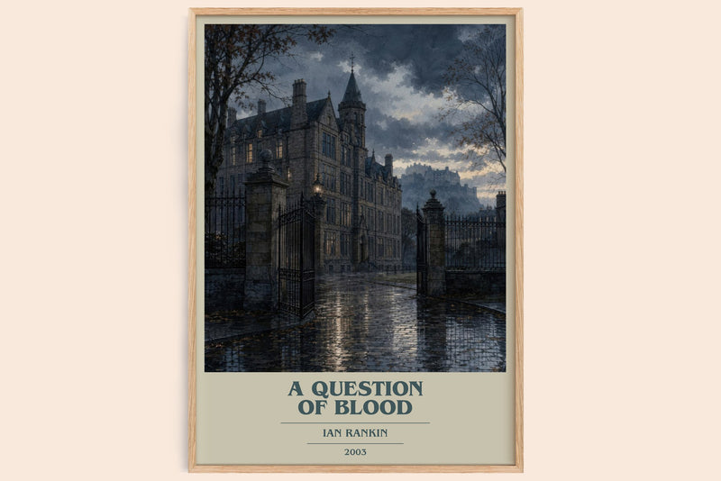 A Question of Blood book cover book poster by Ian Rankin – framed literary art print