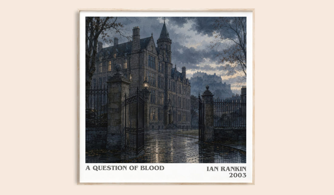 A Question of Blood literary book poster by Ian Rankin – framed literary art print