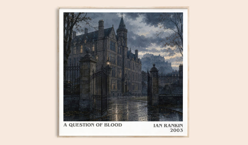 A Question of Blood literary book poster by Ian Rankin – framed literary art print